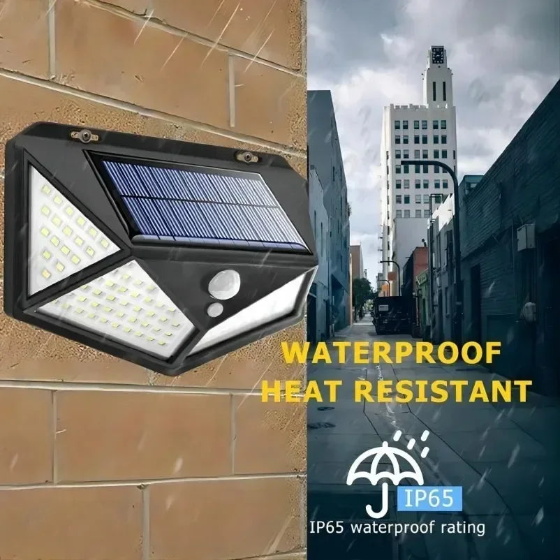 Lámpara solar LED para exterior con sensor de movimiento