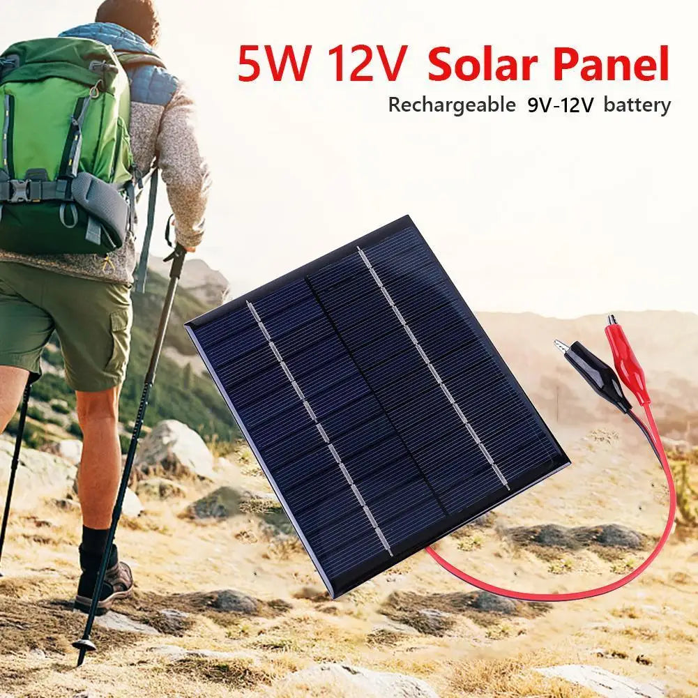 Waterproof Solar Panel 5W 12V/1.2W 5V/3W 2V DIY Polysilicon Epoxy Panel Small Cell Module Polysilicon Board DIY Solar Charger