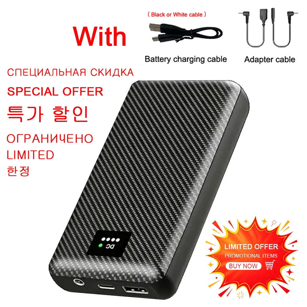 Portable Mobile External Spare Battery 30000mAh or 40000mAh DC Power Bank 5V 12V Vest Cooling Fan Outdoor PowerBank Batteries