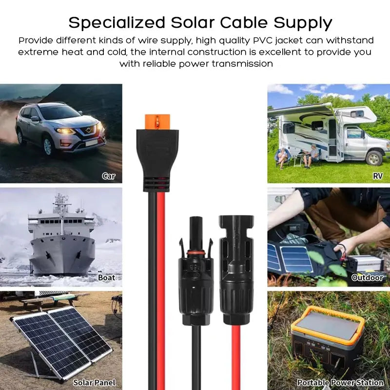 2m/6.5FT Solar Panel to XT60i-F Cable for EcoFlow Delta 2/2 Max/Pro/Pro 3/3 Plus River 2/2Pro/2 Max/3/3 Plus Power Stations.