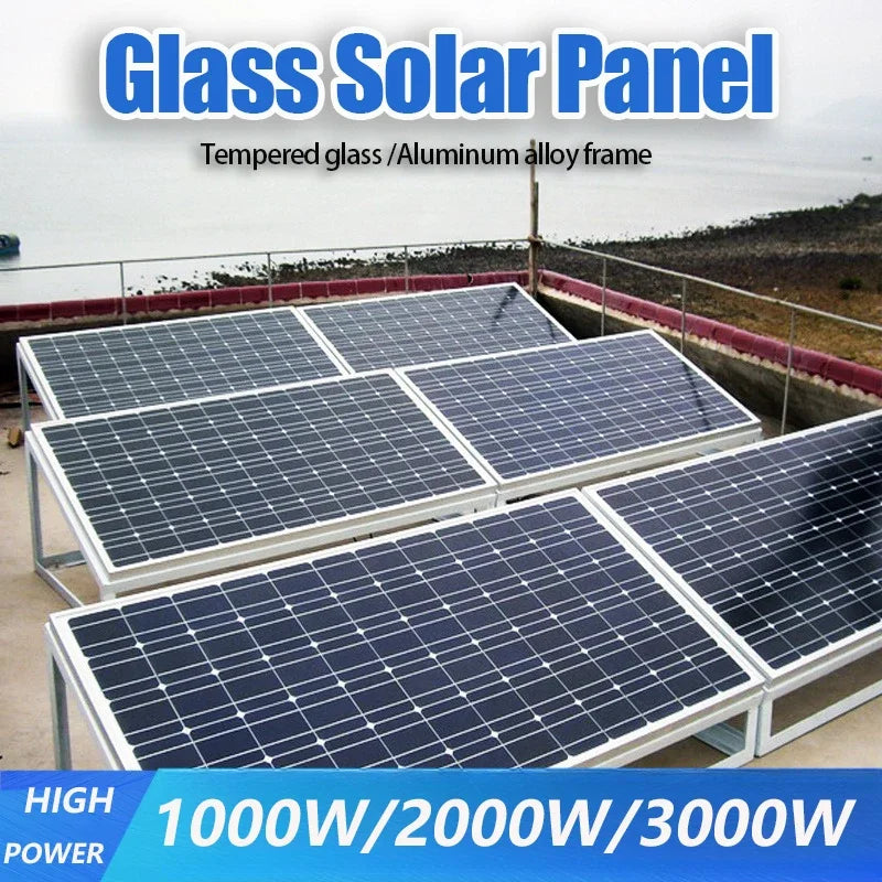 3000W Ultra High Power Solar Panel 12V-24V Efficient Charging for Outdoor Household/Camping Solar Power Generation System