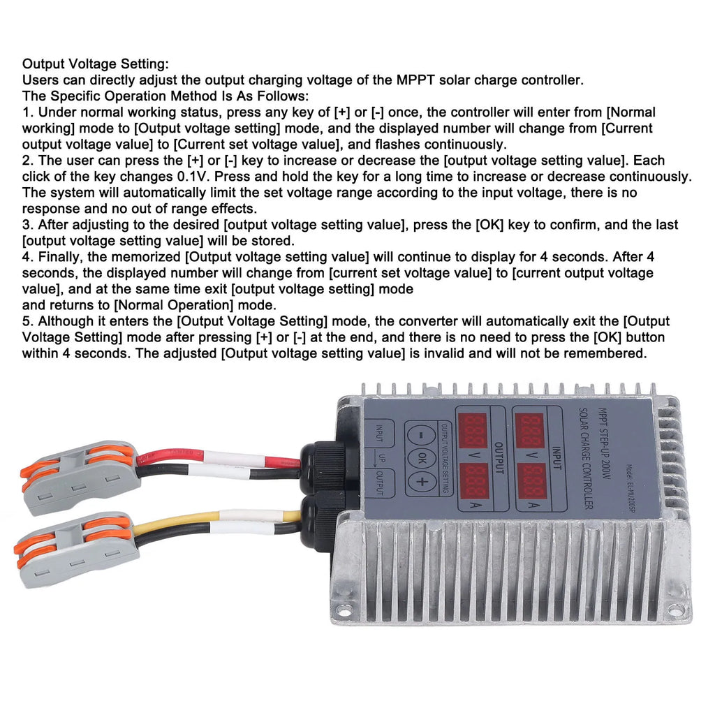 Solar Battery Charge Controller Adjustable Waterproof MPPT Solar Battery Charge Controllerwith Display 24‑85V