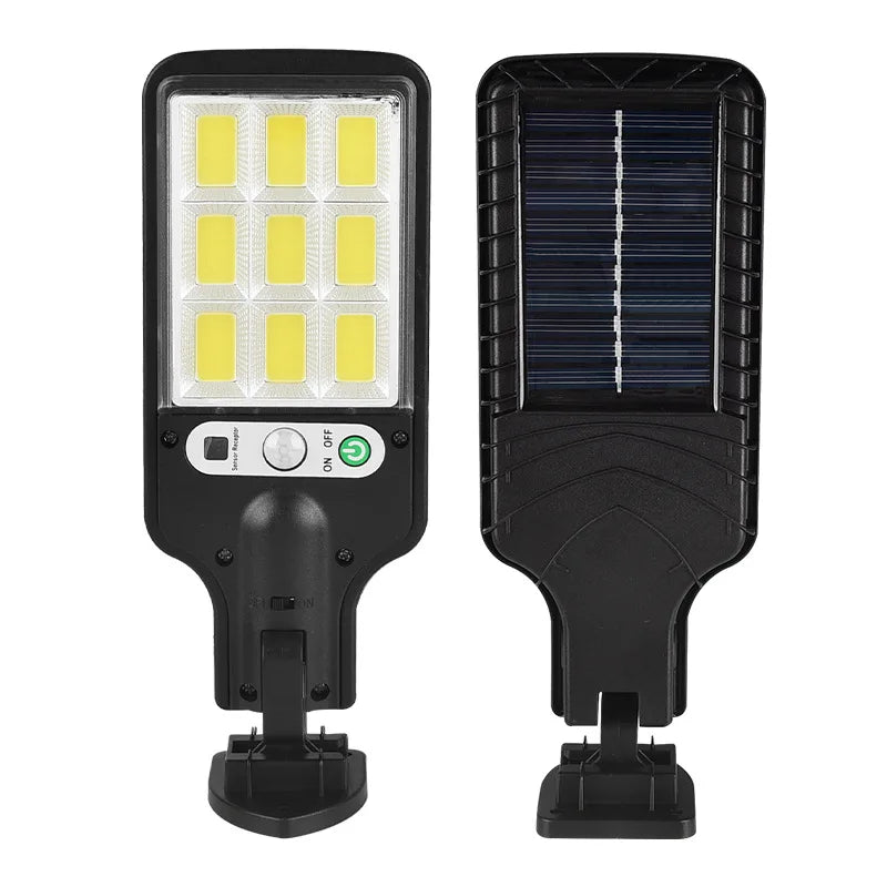 Solar Street Lights Outdoor 108COB LED With Lights Reflector 3 Lighting Modes Human Body PIR Motion Sensor Wall Light for Garden