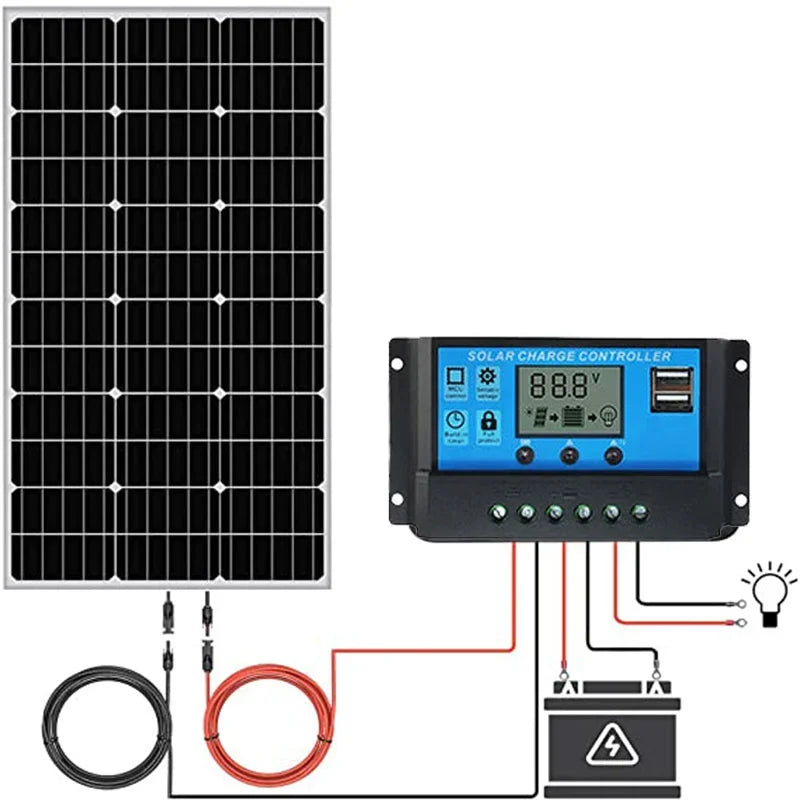 3000W Ultra High Power Solar Panel 12V-24V Efficient Charging for Outdoor Household/Camping Solar Power Generation System