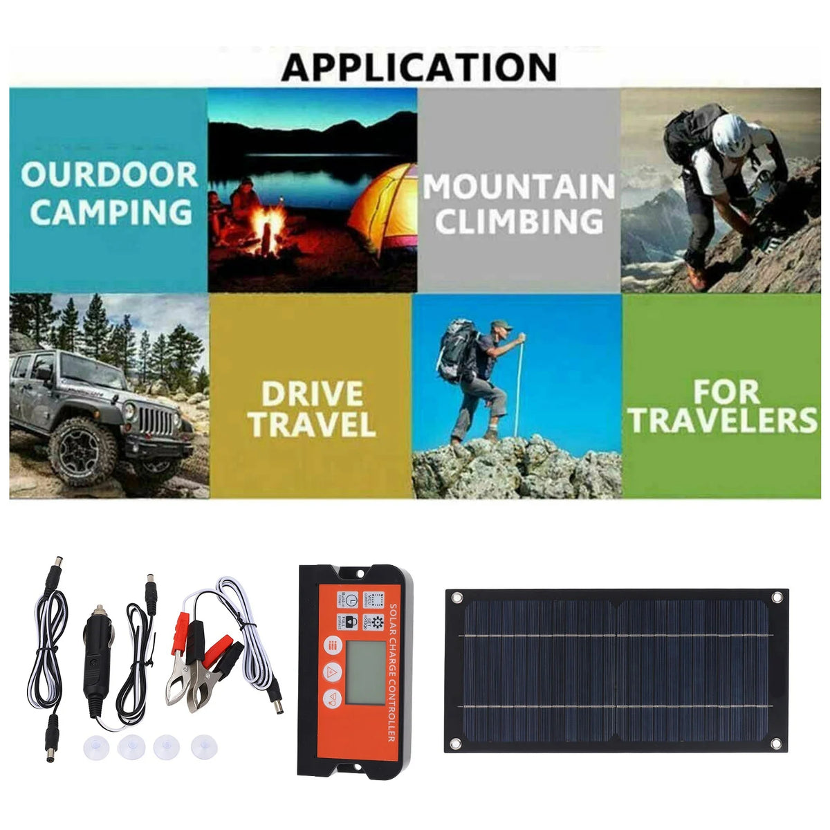 Solar Panel  Eco Friendly 100A Portable Solar Panel Kit High Output Efficiency Monocrystalline Silicon for RV