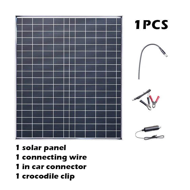 500W 12V Solar Panel Household Photovoltaic System with Controller,High‑Efficiency Solar Cell for Home,Camping,Vehicle &Boat Use