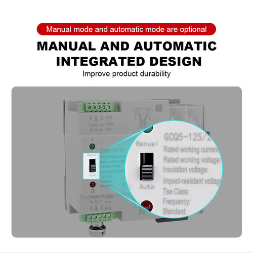 ATS Automatic Transfer Switch Backup Power 2P 4P AC 220V AC 110V Uninterrupted Dual Power Automatic Switching and Self Recovery