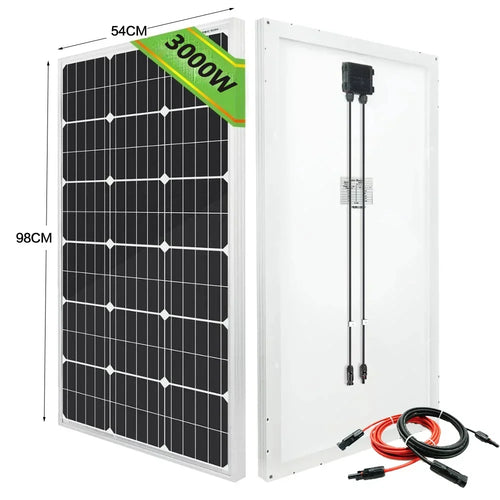 3000W Ultra High Power Solar Panel 12V-24V Efficient Charging for Outdoor Household/Camping Solar Power Generation System
