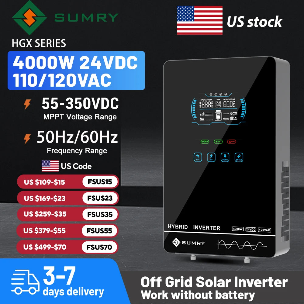 Inversor solar SUMRY HGX de 4 kW y 24 V