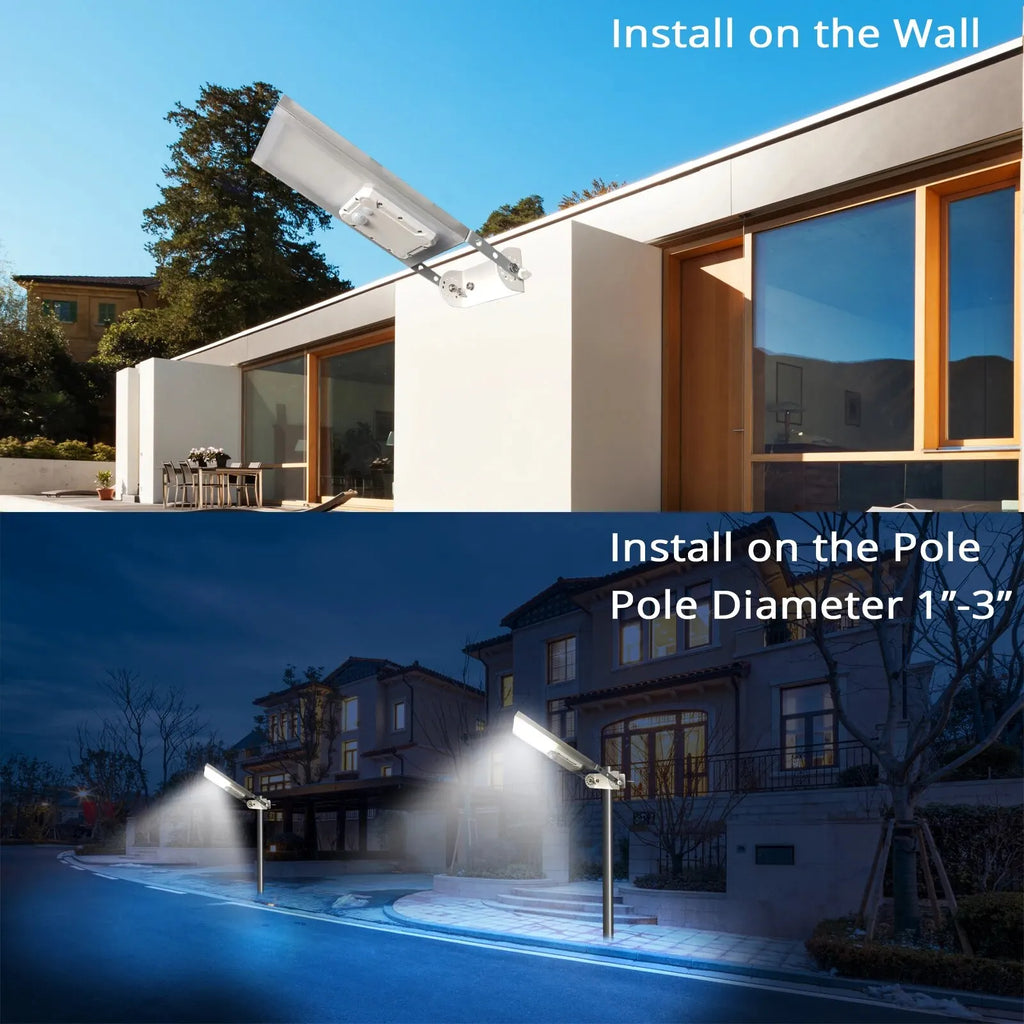Solar Street Light Outdoor 30LED All in One Metal Motion Sensor Waterproof with 3 Working Modes Auto Dusk to Dawn