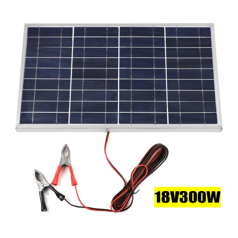 Solar Panel Kit Complete18V 300W Polycrystalline USB Power Portable Outdoor Rechargeable Solar Cell Solar Generator for Home