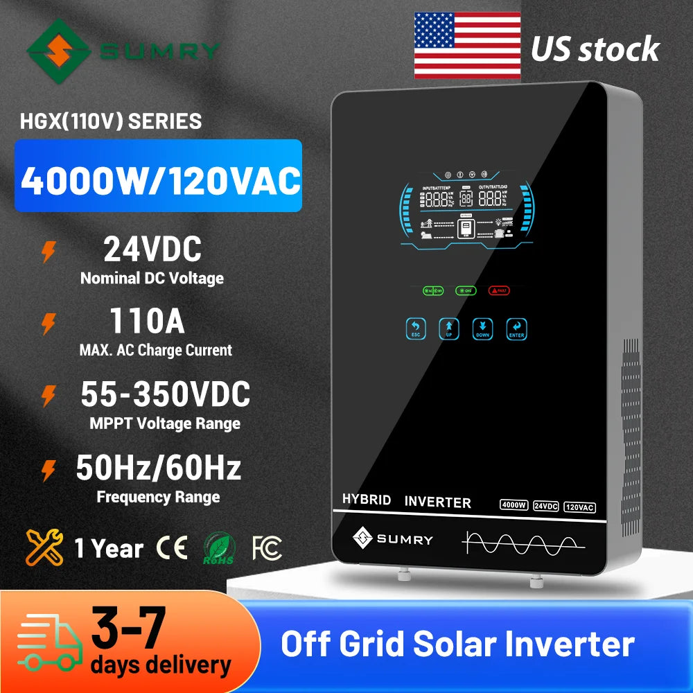 Inversor solar SUMRY HGX de 4 kW y 24 V