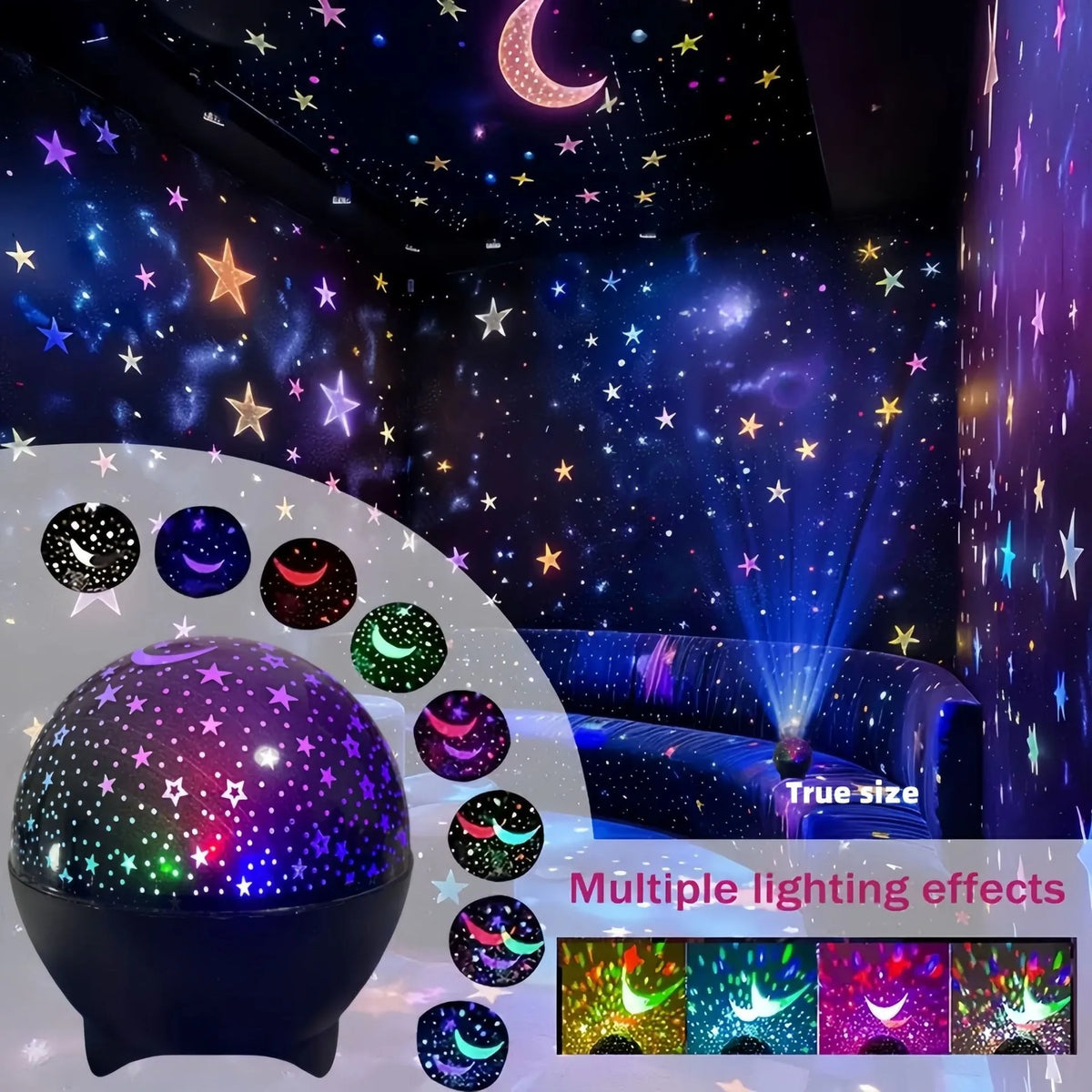 Lámpara proyectora LED RGB con conexión USB