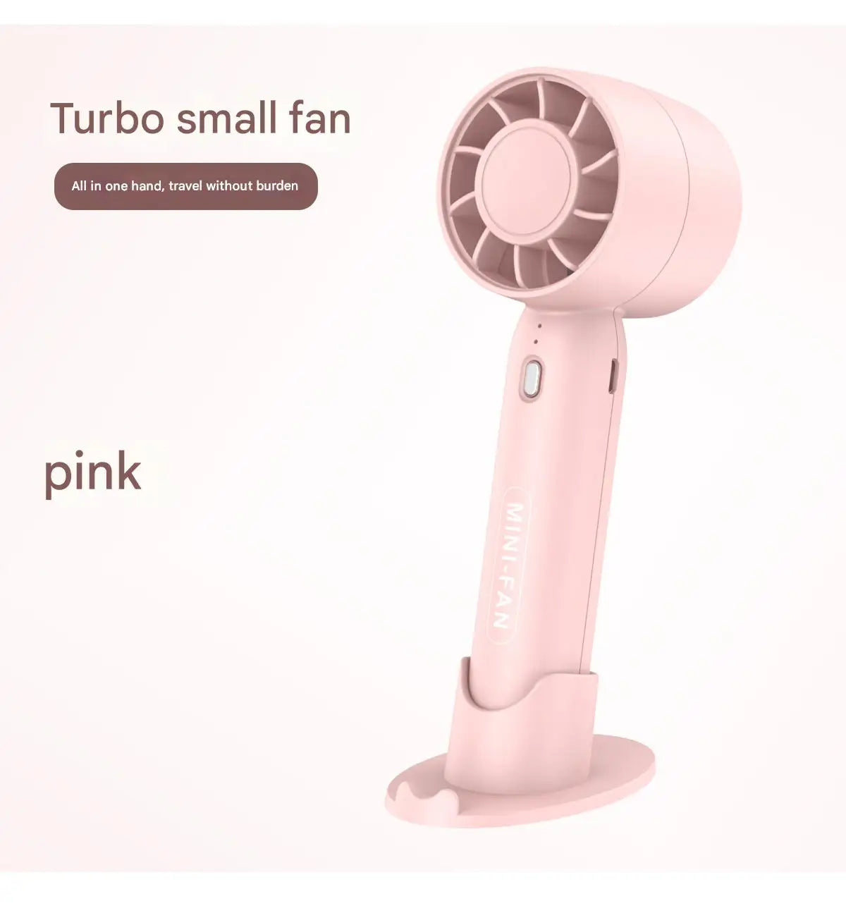 Ventilador portátil recargable USB con soporte