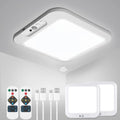 Rechargeable Battery Operated Ceiling Light, Motion Sensor Light Indoor Wireless Shower Lamp & Remote 3000K 4500K 6500K for Room