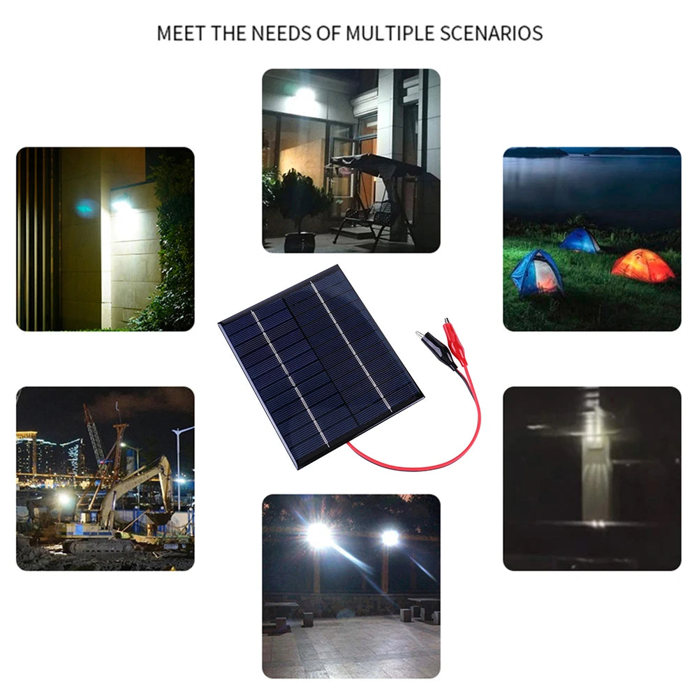 Waterproof Solar Panel 5W 12V/1.2W 5V/3W 2V DIY Polysilicon Epoxy Panel Small Cell Module Polysilicon Board DIY Solar Charger