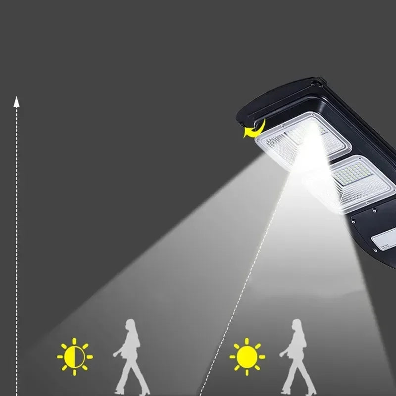 Solar Street Lamp with Radar Motion Sensor, Waterproof, IP67, Wall, Outdoor, Landscape, Garden, Road Light with Pole, 90W