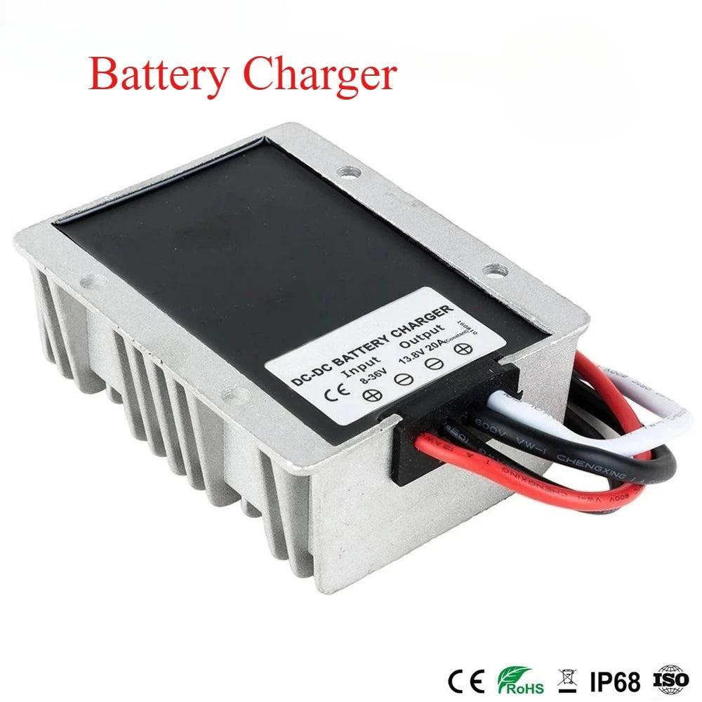 DC-DC Battery Charger 8-36V 12V 24V to DC 12.6V 13.8V 14.6V 16.8V 20A Constant Current for Lithium Lead-acid Batteries Lifepo4