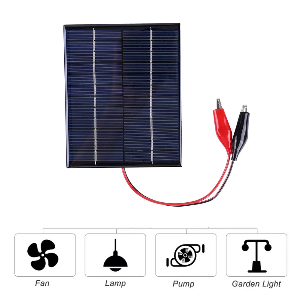 Waterproof Solar Panel 5W 12V/1.2W 5V/3W 2V DIY Polysilicon Epoxy Panel Small Cell Module Polysilicon Board DIY Solar Charger