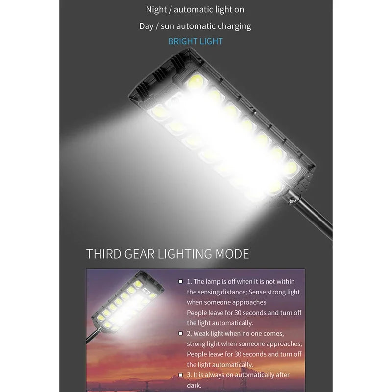 Solar Street Lights Outdoor Solar Power Lamp With 3 Light Mode Waterproof Motion Sensor Security Lamp for Garden Patio Path Yard