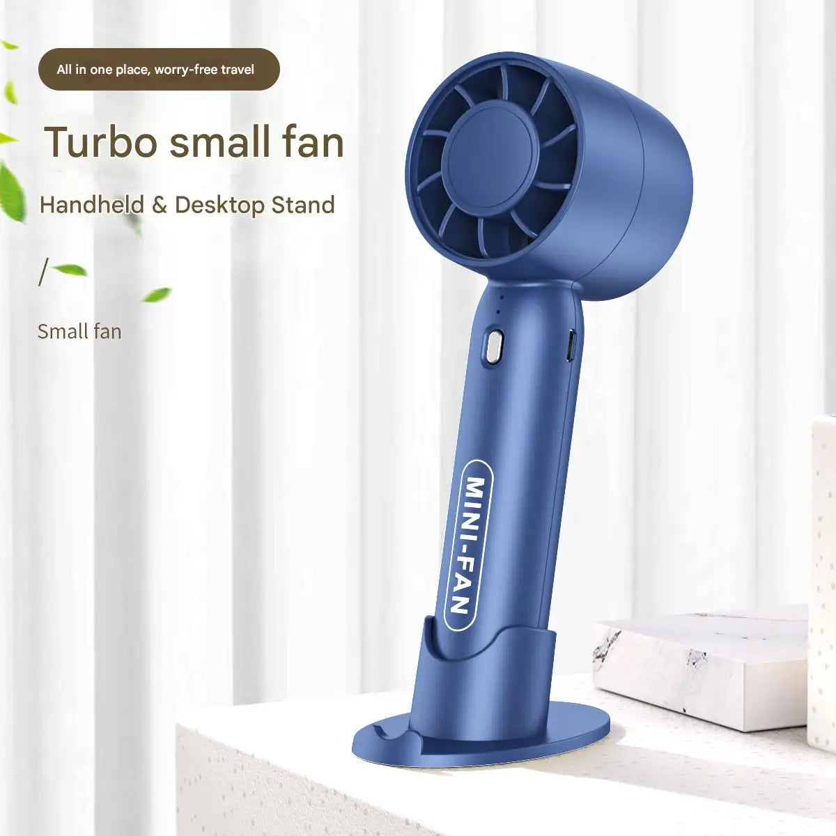 Ventilador portátil recargable USB con soporte