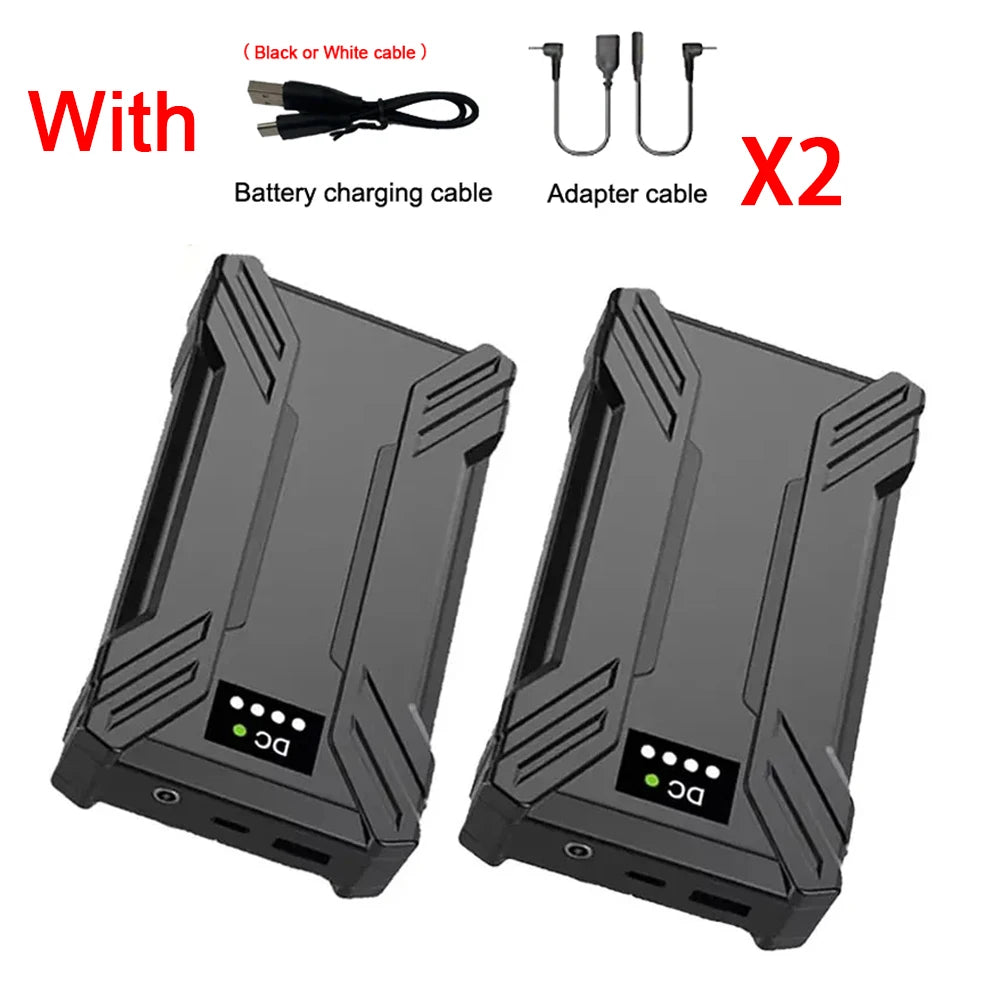 Portable Mobile External Spare Battery 30000mAh or 40000mAh DC Power Bank 5V 12V Vest Cooling Fan Outdoor PowerBank Batteries