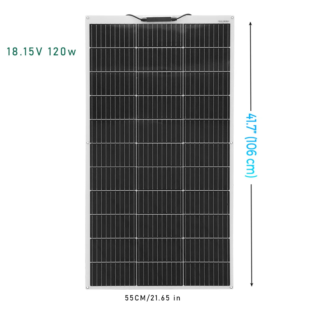 Solar Panel 18V 120W 240W 360W 1200W Flexible Solar Panels Power 12V 24V Charging for Balcony Light Car Motorhome Boat Yacht