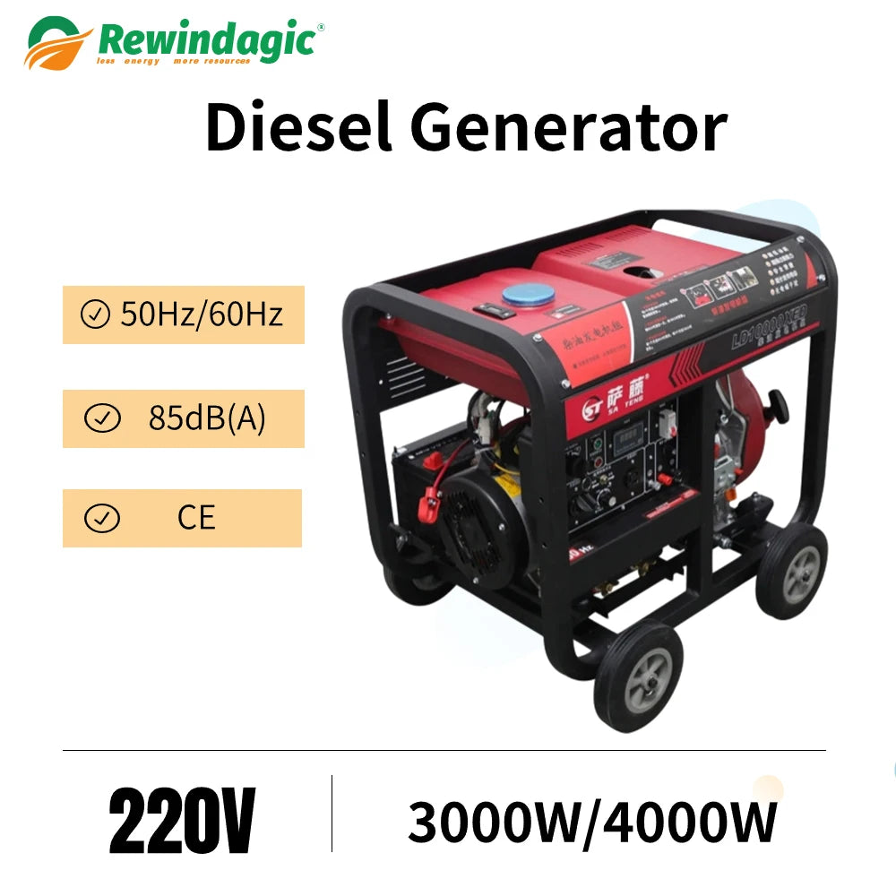 3KW 4KW 220V DC Generator 220V Diesel Generator Parking Air Conditioner Diesel Generator 220V Battery Charger With Battery