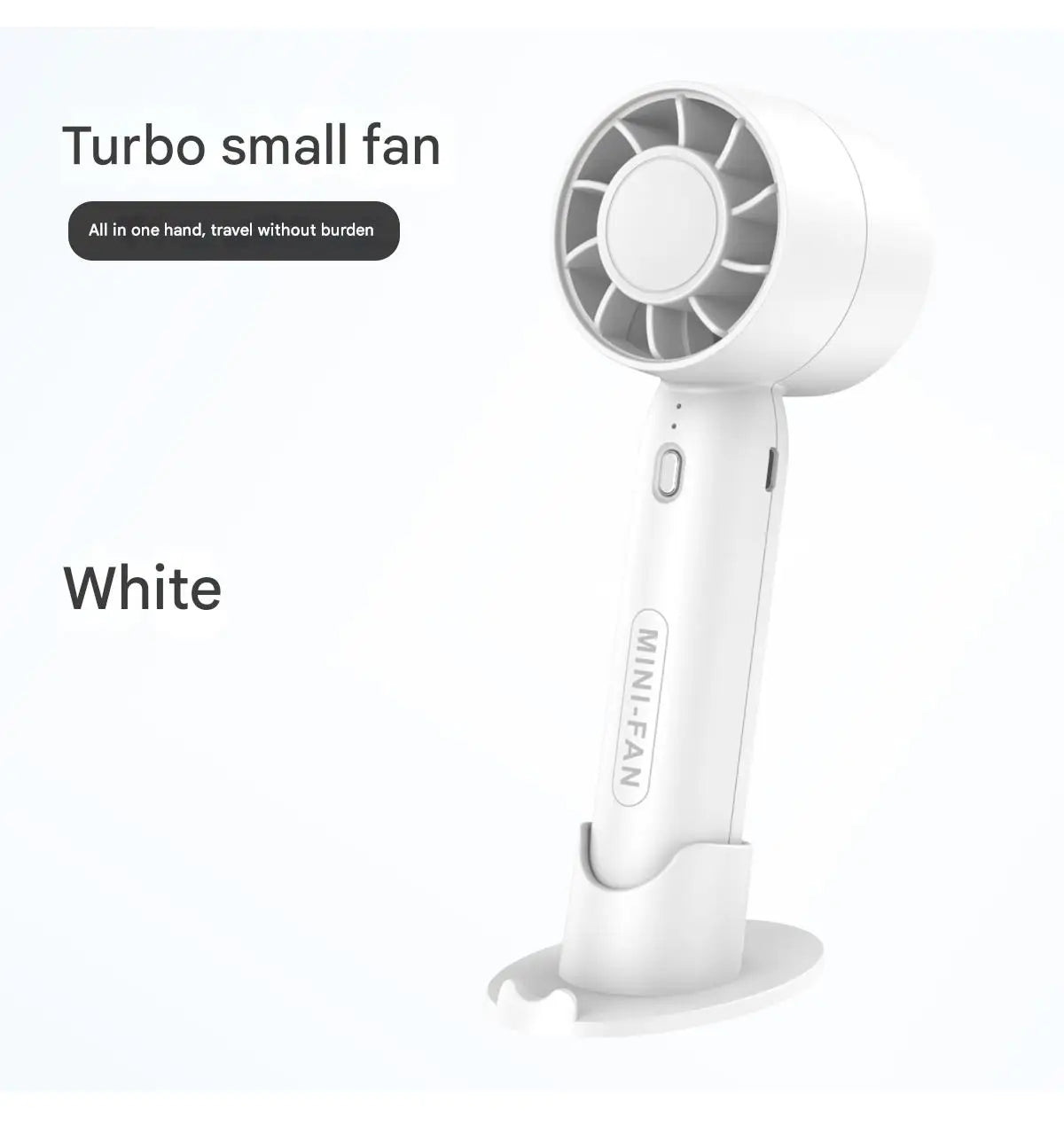Ventilador portátil recargable USB con soporte