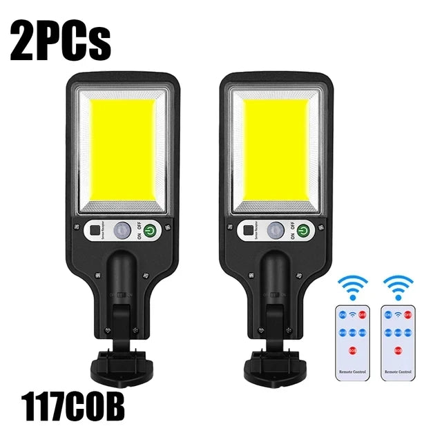 Solar Street Lights Outdoor, Solar Lamp With 3 Light Modes Waterproof Motion Sensor Security Lighting for Garden Patio Path Yard