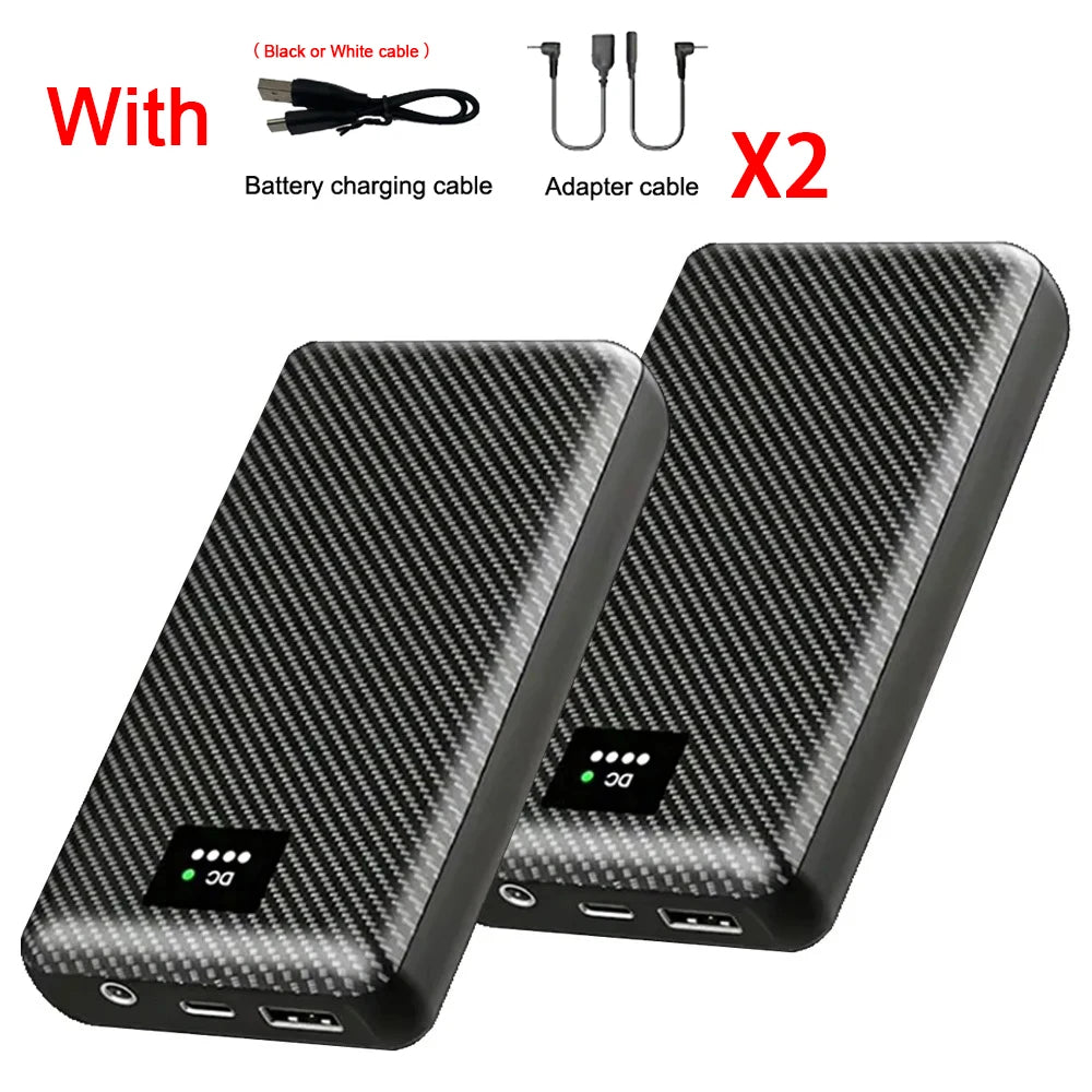 Portable Mobile External Spare Battery 30000mAh or 40000mAh DC Power Bank 5V 12V Vest Cooling Fan Outdoor PowerBank Batteries