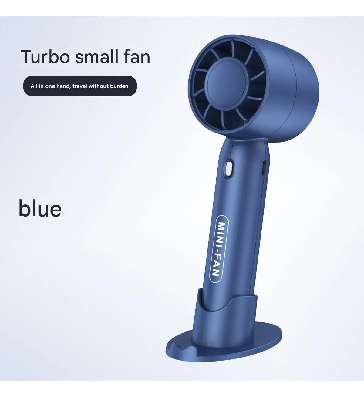 Ventilador portátil recargable USB con soporte