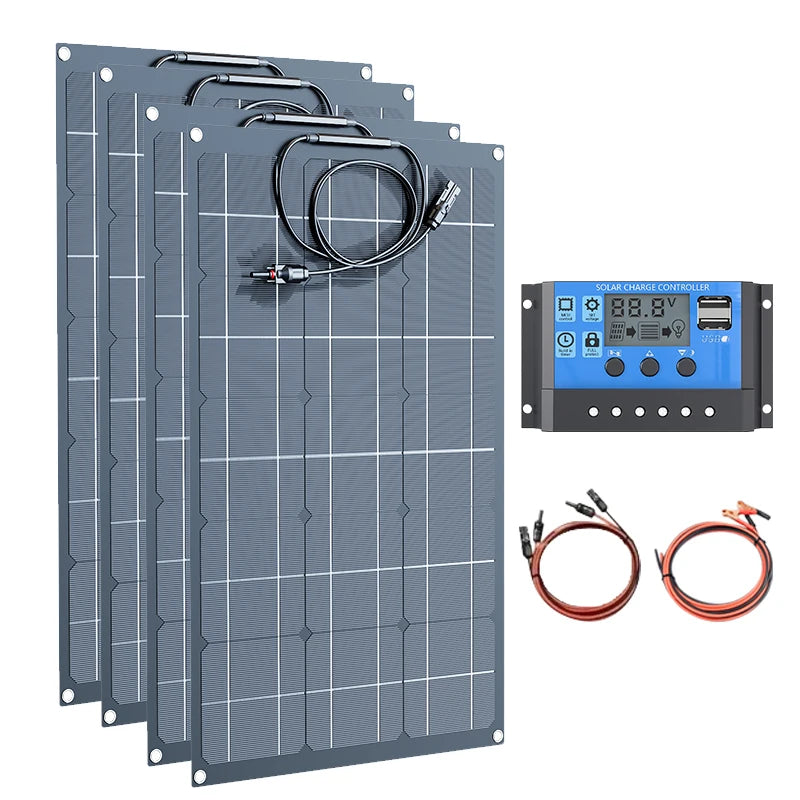 12V 2000W 500W Professional Flexible Solar Panel Heavy Duty Waterproof Bendable Design for RV Boat and Off Grid Power Systems
