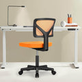 Silla de oficina de malla sin brazos — naranja