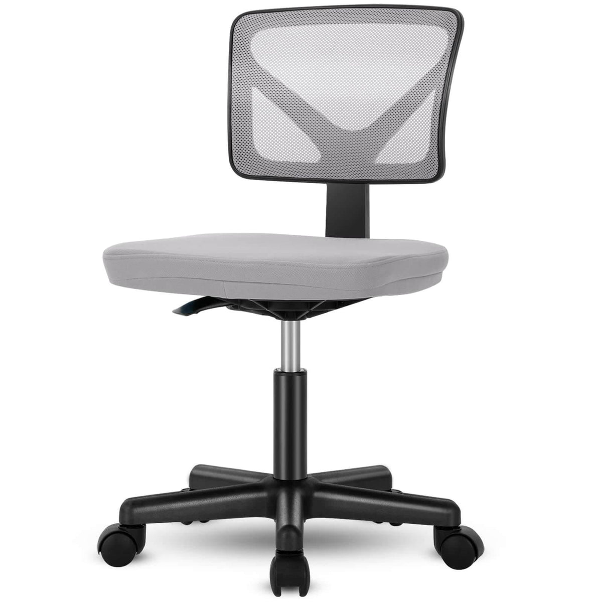 Silla de oficina de malla sin brazos — gris