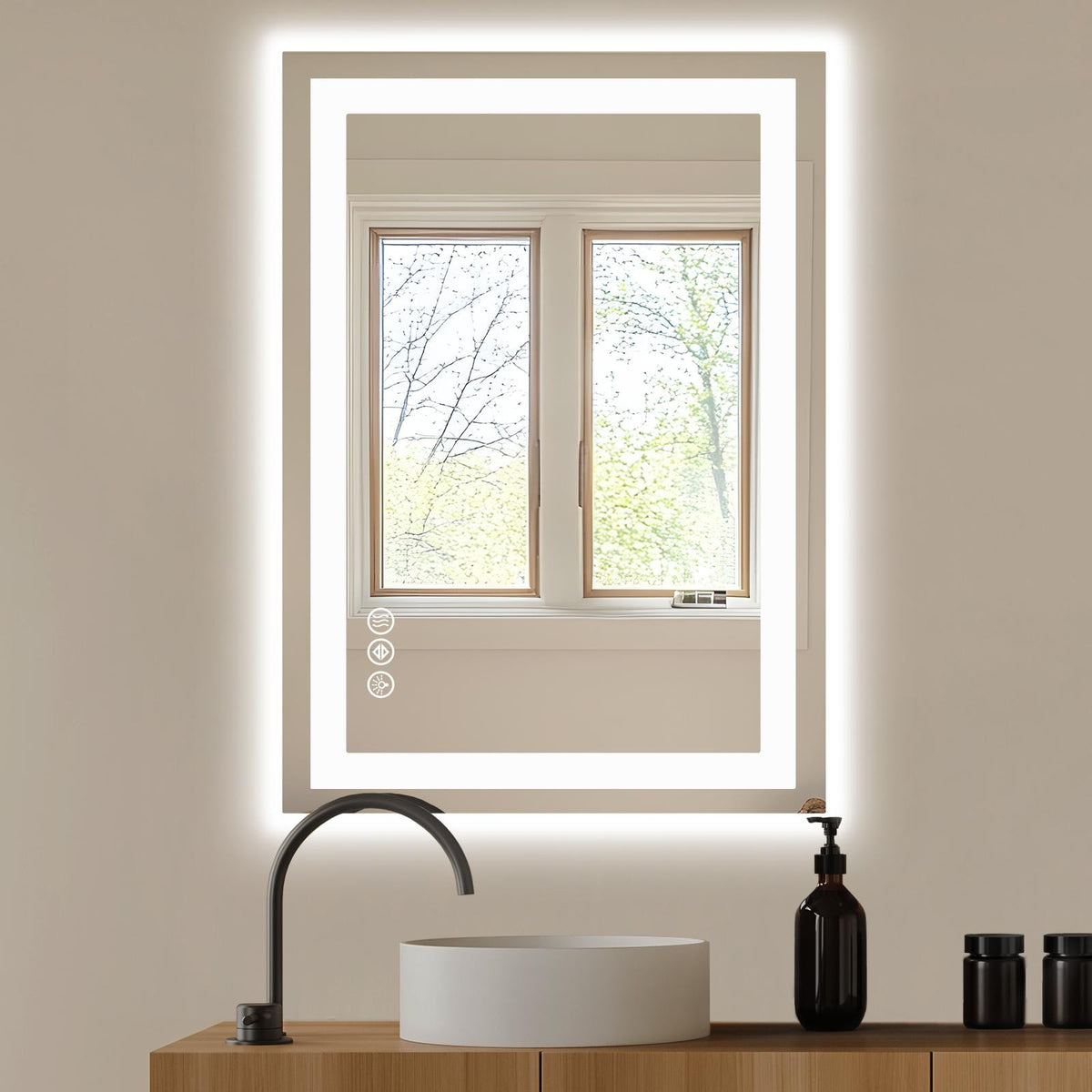Espejo LED antivaho de 24 × 32 pulgadas