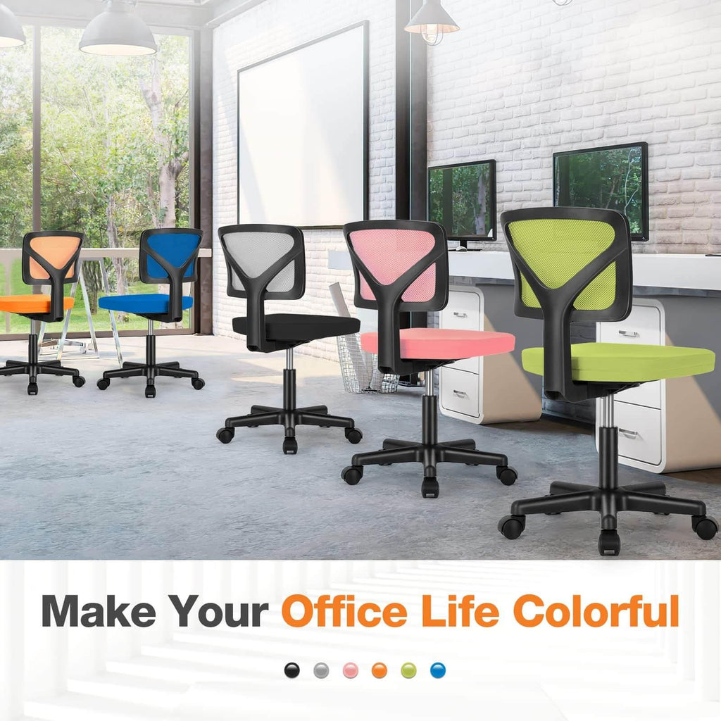 Silla de oficina de malla sin brazos — gris