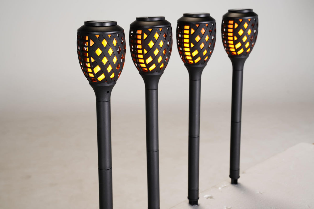 Juego de 8 antorchas solares LED con efecto de llama