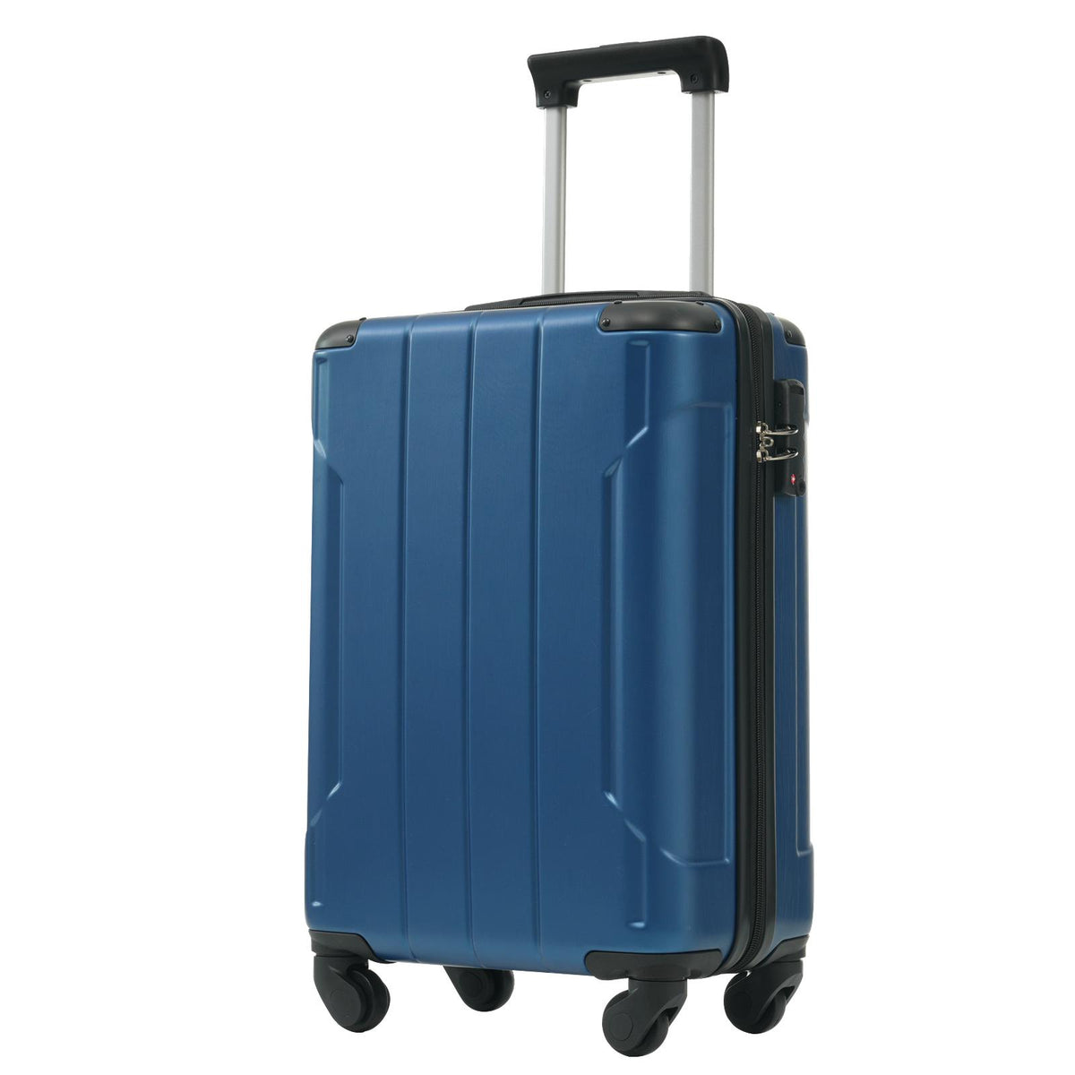 Conjunto de viaje: maleta de 20 pulgadas, bolso y neceser — azul