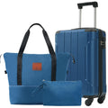 Conjunto de viaje: maleta de 20 pulgadas, bolso y neceser — azul