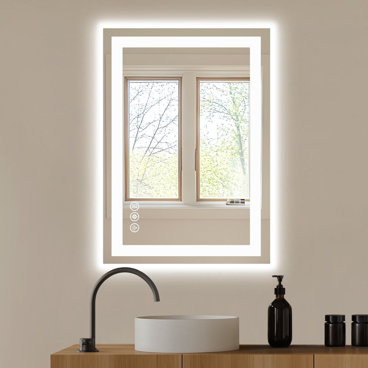 Espejo LED antivaho de 20 × 28 pulgadas