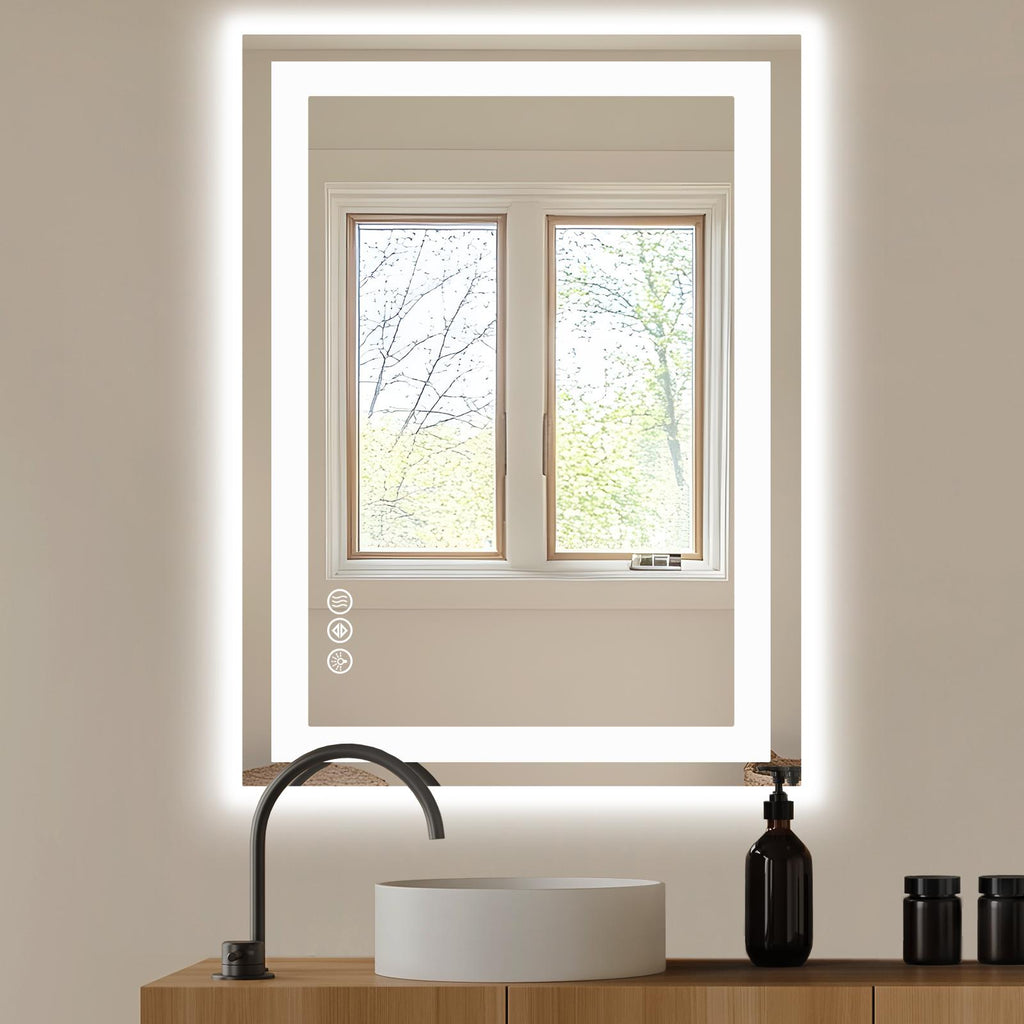 Espejo LED antivaho de 28 × 36 pulgadas