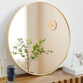 Espejo redondo de pared dorado de 20 pulgadas