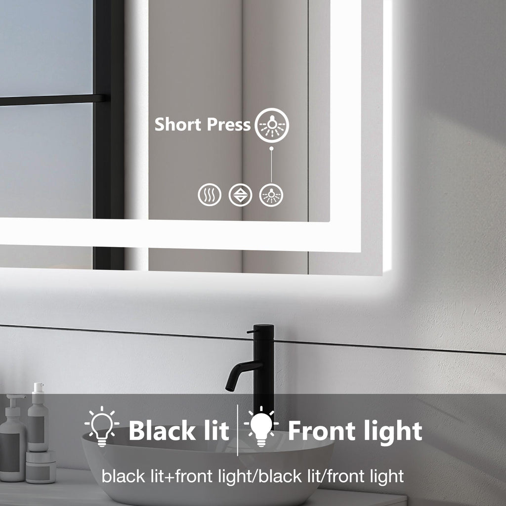 Espejo LED antivaho de 24 × 32 pulgadas
